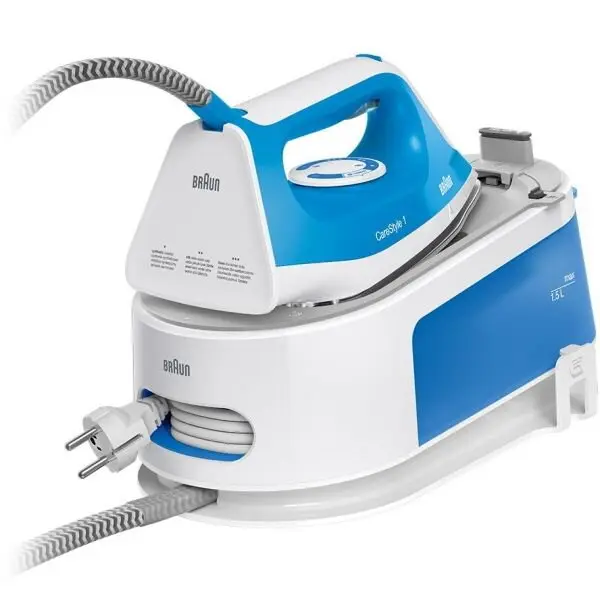 BRAUN Statie de calcat BRAUN CareStyle IS1012BL, 2200W, 340g/min, 1.5l, talpa ceramica, Alb-Albastru