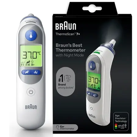 Braun ThermoScan 7+ IRT6525 | Termometru auricular noapte