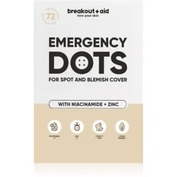 breakout + aid Emergency Dots For Spots and Blemishes tratament topic pentru acnee cu niacinamidă și zinc