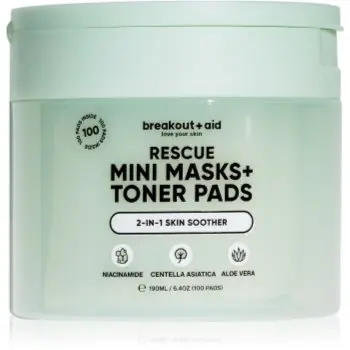 breakout + aid Mini Masks+Toner Pads Rescue dischete de tonifiere pentru netezirea pielii