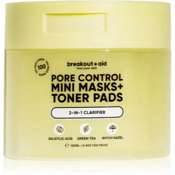 breakout + aid Pore Control Mini Masks + Toner Pads dischete de tonifiere cu acid salicilic