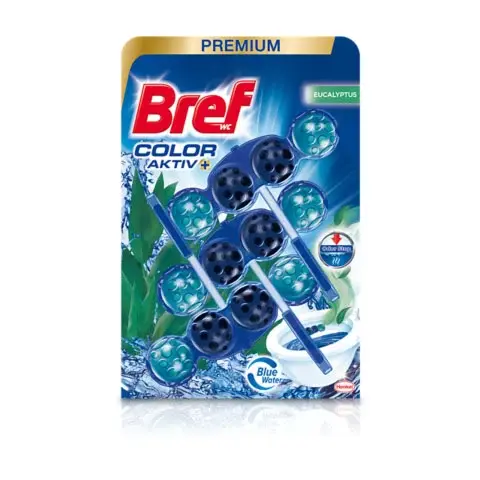Bref Odorizant WC, 3 x 50 g, Premium Color Aktiv Eucalyptus