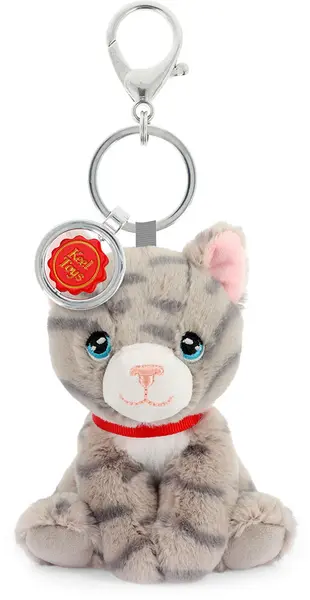 Breloc de pluș Keel Toys Keeleco – Pisicuță gri, 12 cm