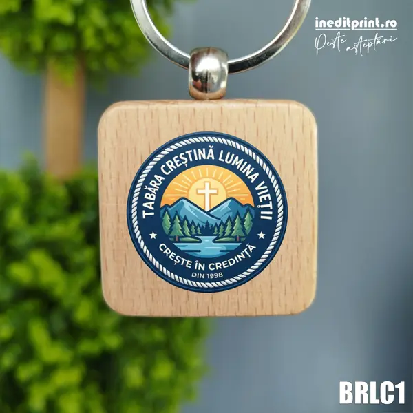 Breloc personalizat pentru Tabara BRLC1 Patrat