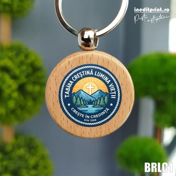 Breloc personalizat pentru Tabara BRLC1 Rotund