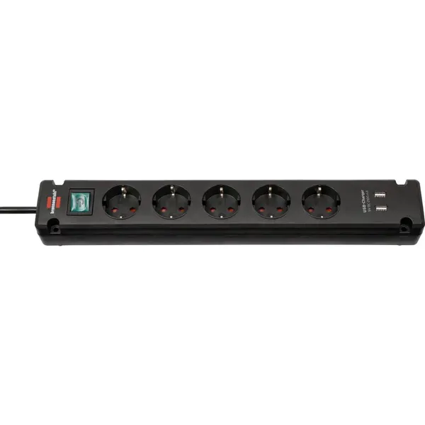 Brennenstuhl Prelungitor Brennenstuhl Bremounta 5 prize, 2 USB-uri, 3m, Buton On Off, prindere in suruburi