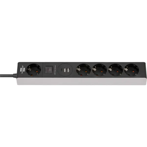 Brennenstuhl Prelungitor Brennenstuhl Premium-line, 5 prize, 2xUSB 2400 mA, Power Delivery USB-C 45W, 2.4A, buton On/Off, incarcare rapida, cablu 1.5m