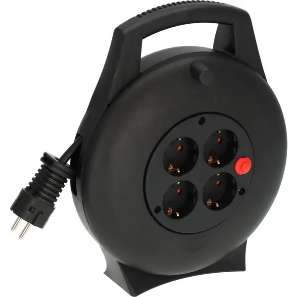 Brennenstuhl Prelungitor cu rola Brennenstuhl Vario Line, 4 prize, 10m, H05VV-F 3G1,5, Negru