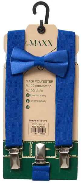 Bretele cu papion LoveMAXX - Albastru