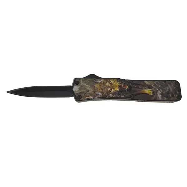 Briceag automat de vanatoare DEPOX , Wolf Blood, metalic, 13.5 cm, negru