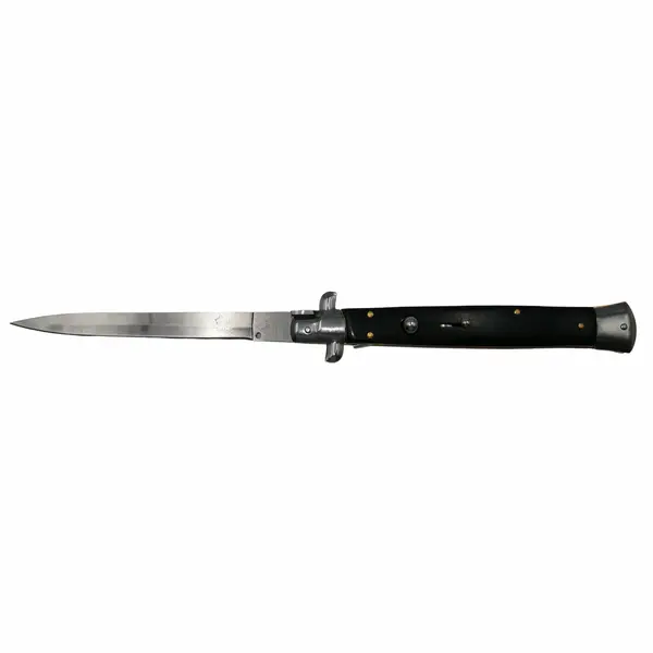 Briceag automat, Italian Blade, Stiletto, otel inoxidabil, negru, 33 cm