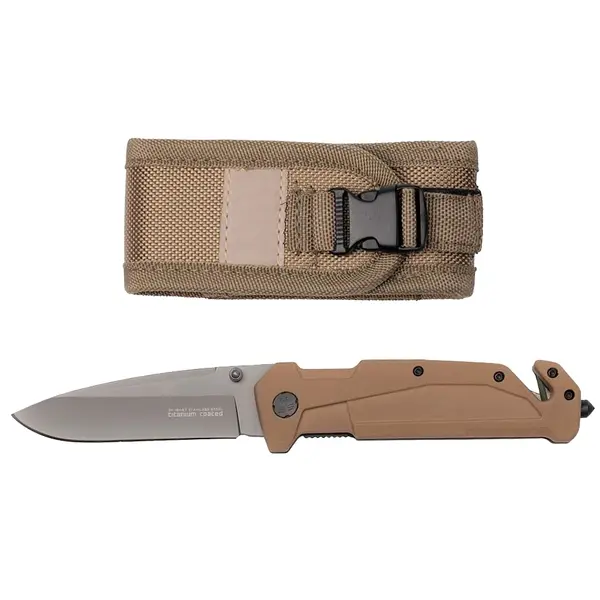 Briceag de vanatoare DEPOX , General Assault, otel inoxidabil, 21.5 cm, bej, teaca inclusa