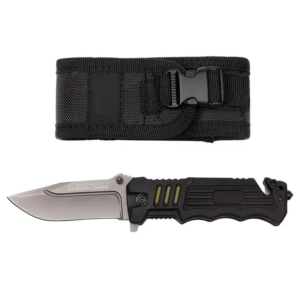 Briceag de vanatoare DEPOX , General Blade, otel inoxidabil, 20.5 cm, negru, teaca inclusa