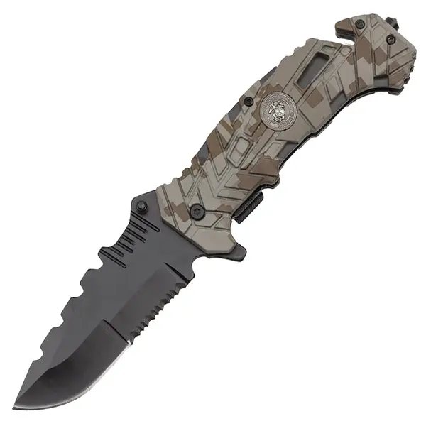 Briceag de vanatoare DEPOX , Marine Corporation, 22.5 cm, otel inoxidabil, negru