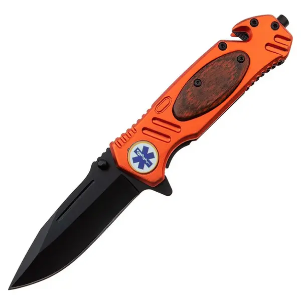 Briceag de vanatoare DEPOX , Medical Rescue, 20.5 cm, otel inoxidabil, portocaliu