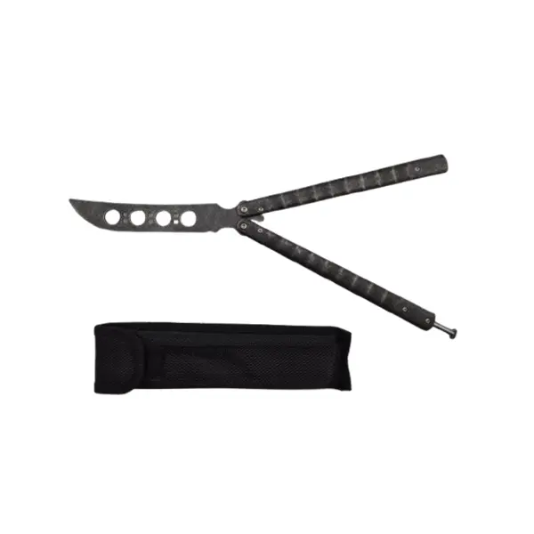 Briceag fluture antrenament, metal, 27 cm, husa inclusa