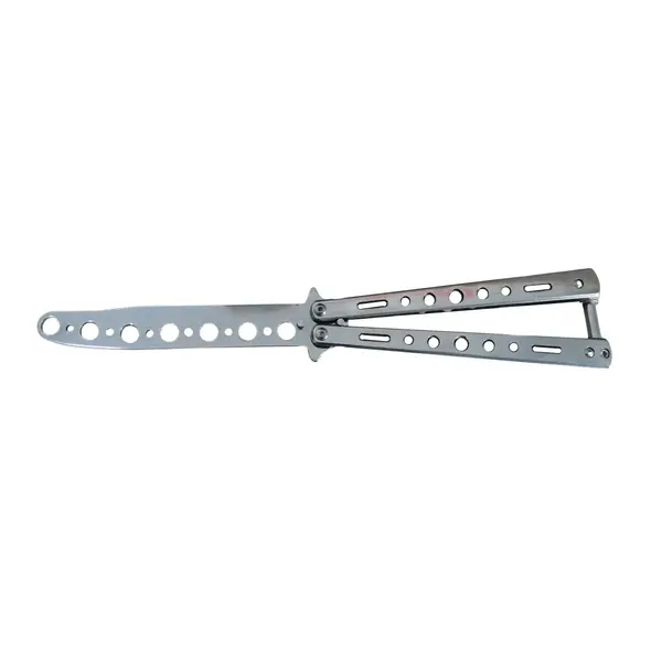 Briceag fluture de antrenament DEPOX , otel inoxidabil, Silver Blade, 22.5 cm, argintiu