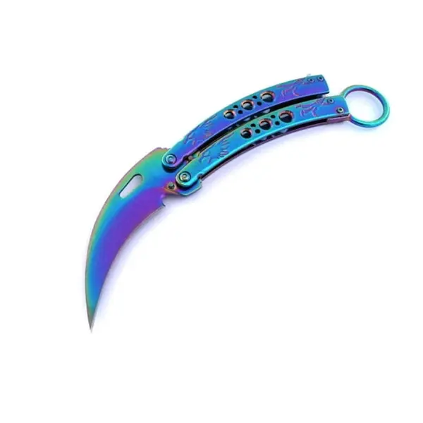 Briceag fluture karambit, DEPOX , otel inoxidabil, 22 cm, multicolor