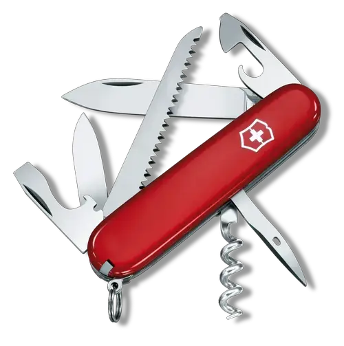 Briceag multifunctional Victorinox CAMPER, 13 functii, Ferastrau de lemn, Surubelnita (Rosu)