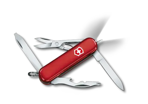 Briceag multifunctional Victorinox MIDNITE MANAGER, 10 functii, surubelnita magnetics Philips si LED (Rosu)