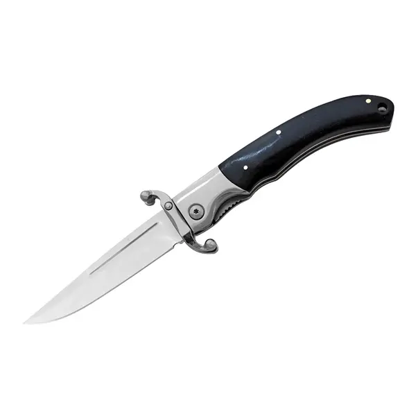 Briceag pliabil DEPOX , lama din otel inoxidabil 420, maner lemn si metal, 23.5 cm, negru