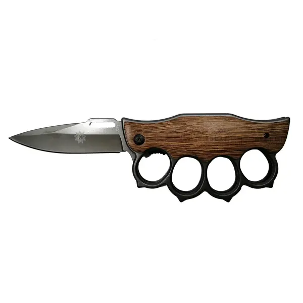 Briceag tip pumnal de vanatoare DEPOX , Nature Call, maner lemn, 21 cm, maro