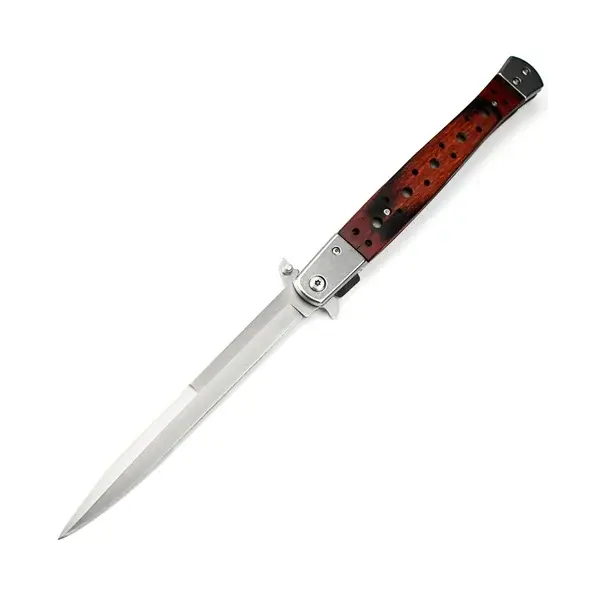 Briceag tip Stiletto, DEPOX , deschidere manuala, lungime 33 cm, lama metalica, maro, lemn
