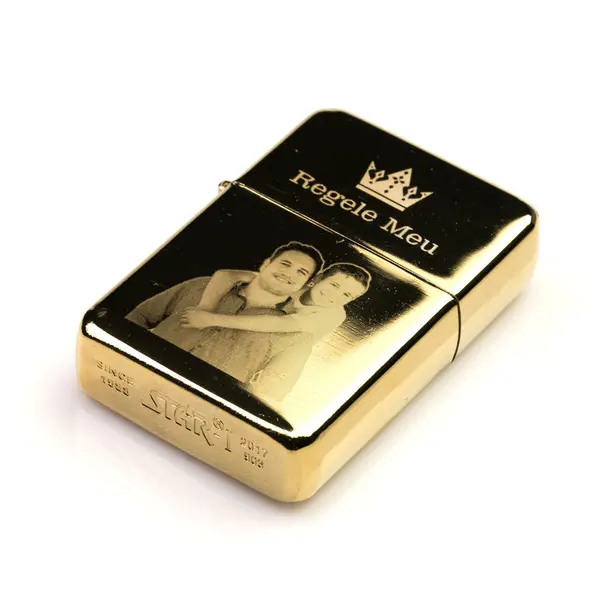 Bricheta personalizata prin gravura-Aurie, tip Zippo