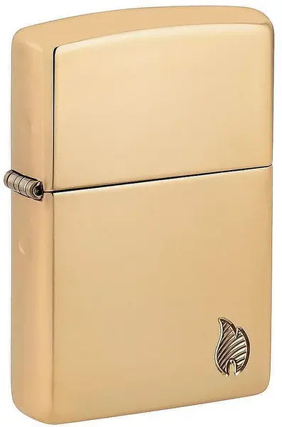 Brichetă Zippo Armor - High Polish Brass Flame Design