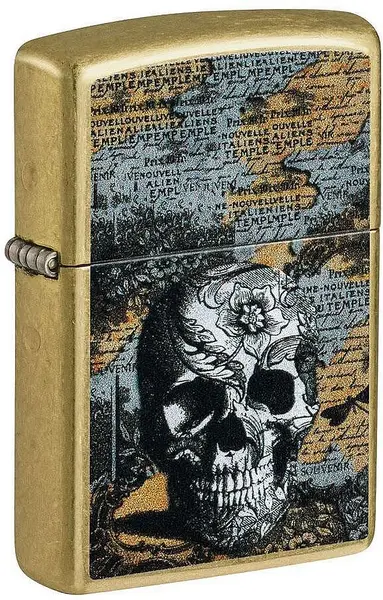 Brichetă Zippo - Floral Skull Design