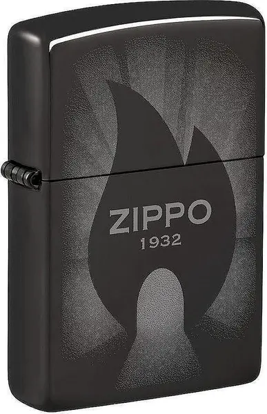 Brichetă Zippo - High Polish Black Radiant Flame Design