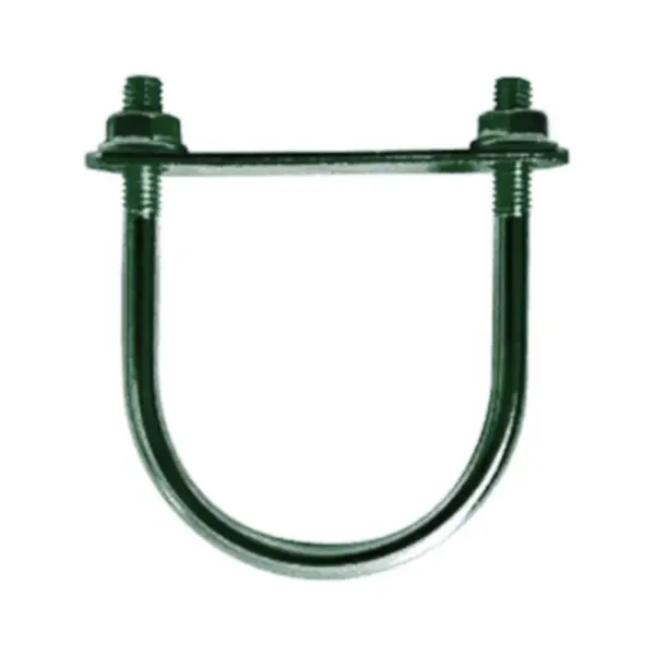 Brida Otel Rotund 80 mm Tip U pentru Fixarea Panourilor de Gard pe Stalpi Rotunzi, Vopsit RAL 6005