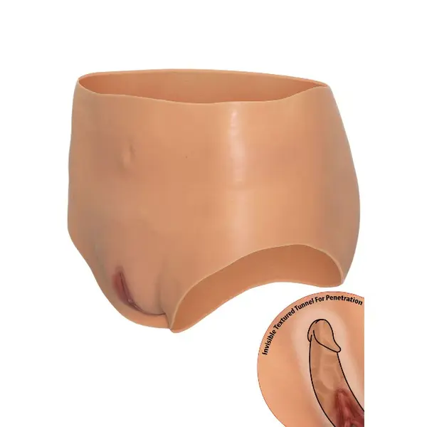 Brief cu vagin - Alter Ego, penetrarea adanca printr-un tunel texturat, din silicon 100%, S/M/L