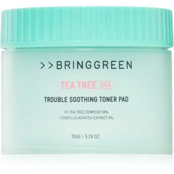 BRINGGREEN Tea Tree Cica Trouble Soothing Toner Pad dischete de tonifiere cu efect calmant