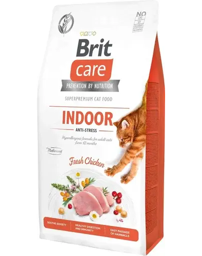 BRIT Care Cat Grain-Free Indoor Anti-Stress hrana uscata pisici, hipoalergenica, fara cereale, cu pui 2 kg