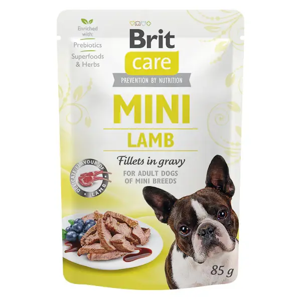 Brit Care Dog Mini Plic, hrana umeda, File miel, în sos 85g 85g