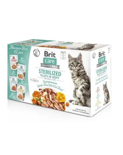 BRIT CARE Fillets in Gravy Box Pouch Sterilized 12X85g Hrana umeda pisici sterilizate