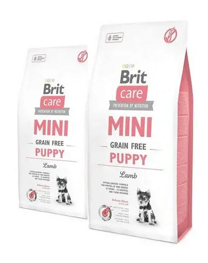 BRIT Care Mini Grain Free Mini Puppy Lamb hrana uscata caini juniori talie mica, cu miel 14 kg (2 x 7 kg)