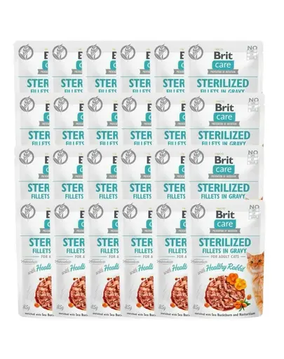 BRIT Care Sterilised Fillets in gravy 24 x 85 g Hrana umeda pisici sterilizate, cu iepure in sos