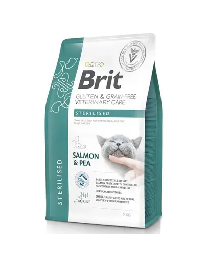 BRIT Grain Free Veterinary Care Cat Sterilised Salmon Pea 2 kg hrana pentru pisici sterilizate adulte