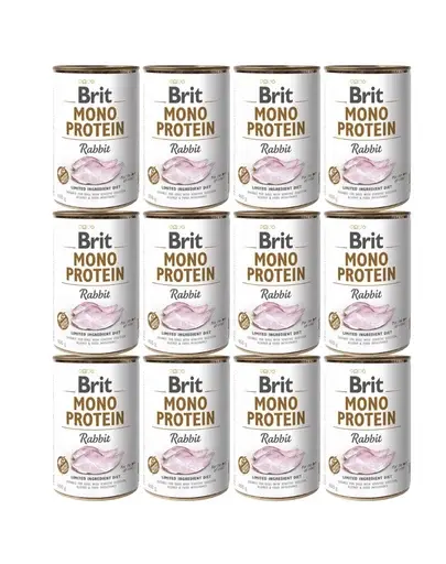 BRIT Mono Protein Rabbit 12x400 g cu iepure hrană umedă câini