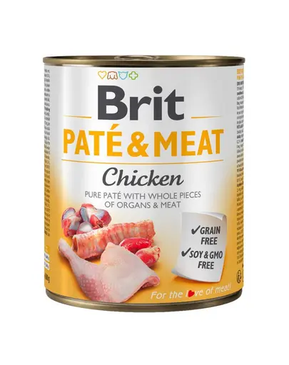 BRIT Pate&Meat chicken 800 g Hrana pentru caini adulti, pateu cu pui