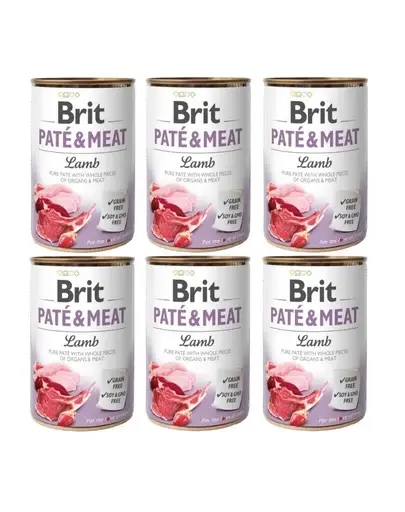 BRIT Pate&Meat lamb 6x400 g pate cu miel pentru caini