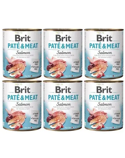BRIT Pate&Meat salmon 6 x 800 g Hrana umeda caine adult, cu somon