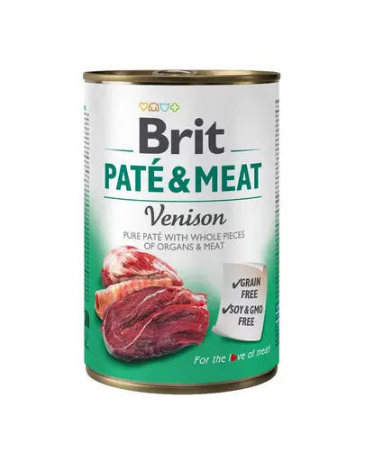 BRIT Pate&Meat venison 400 g Hrana umeda caini adulti, cu vanat
