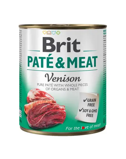 BRIT Pate&Meat venison 800 g Conserva pentru caine, cu vanat