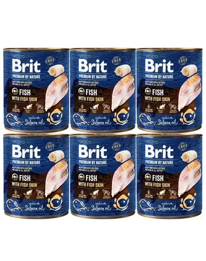 BRIT Premium by Nature Fish&Fish Skin 6x800 g alimente umede caini, peste si piele de peste