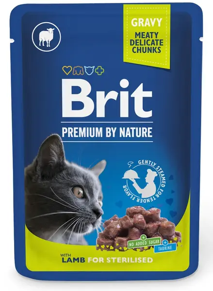BRIT PREMIUM By Nature plic pentru pisici sterilizate, bucăţi Miel în sos 100g