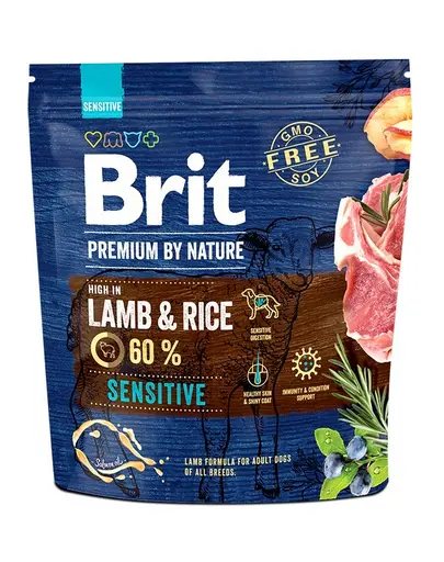 BRIT Premium By Nature Sensitive Lamb hrana uscata caini adulti cu tract digestiv sensibil, cu miel 1 kg