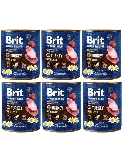 BRIT Premium by Nature Turkey with Liver 6x800 g mancare catei, curcan si ficat